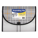 Plaid Design Expanding Files, 1.5" Expansion, 13 Sections, Cord/hook Closure, 1/6-cut Tabs, Letter Size, Gray Plaid