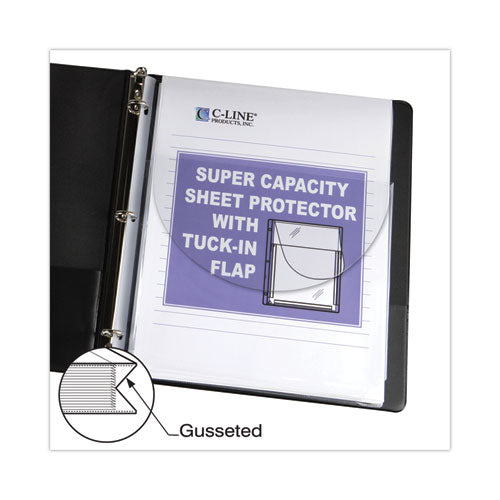 Super Capacity Sheet Protectors With Tuck-in Flap, 200", Letter Size, 10/pack