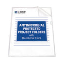 Antimicrobial Protected Poly Project Folders, Letter Size, Clear, 25/box