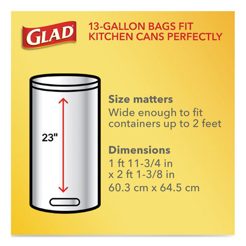 Tall Kitchen Drawstring Trash Bags, 13 Gal, 0.72 Mil, 23.75" X 24.88", White, 240/carton