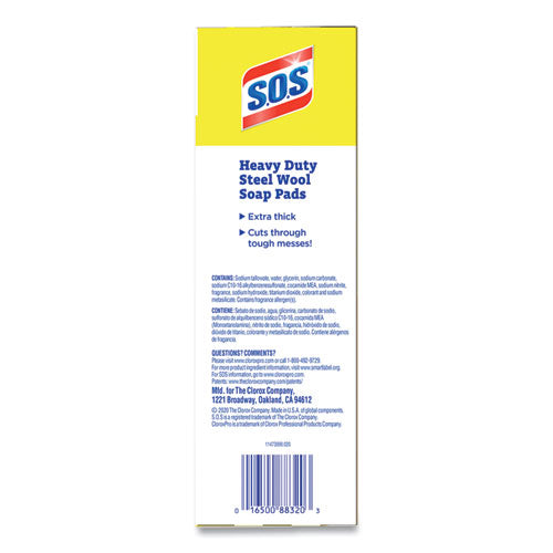 Steel Wool Soap Pads, 2.4 X 3, Steel, 15 Pads/box, 12 Boxes/carton