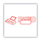 Pre-inked Shutter Stamp, Red, Faxed, 1.63 X 0.5