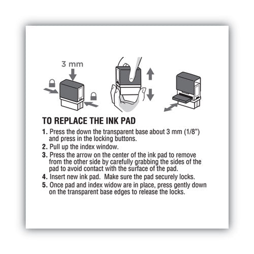 Replacement Ink Pad For 2000plus 1si15p, 3" X 0.25", Black