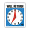 Will Return Later Sign, 5 X 6, Blue