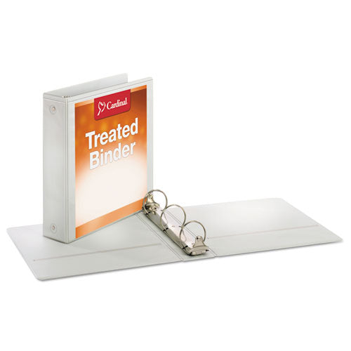 Treated Binder Clearvue Locking Round Ring Binder, 3 Rings, 2" Capacity, 11 X 8.5, White