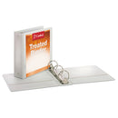 Treated Binder Clearvue Locking Round Ring Binder, 3 Rings, 3" Capacity, 11 X 8.5, White