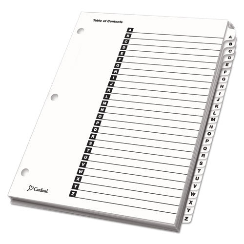 Onestep Printable Table Of Contents And Dividers, 26-tab, A To Z, 11 X 8.5, White, White Tabs, 1 Set