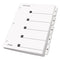 Onestep Printable Table Of Contents And Dividers, 5-tab, 1 To 5, 11 X 8.5, White, White Tabs, 1 Set