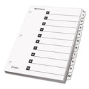 Onestep Printable Table Of Contents And Dividers, 10-tab, 1 To 10, 11 X 8.5, White, White Tabs, 1 Set