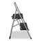 2-step Folding Steel Step Stool, 200 Lb Capacity, 28.13" Working Height, Cool Gray