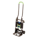 2-in-1 Multi-position Hand Truck And Cart, 300 Lbs, 16.63 X 12.75 X 49.25, Black/blue/green