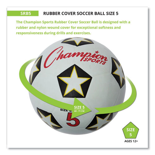 Rubber Sports Ball, For Soccer, No. 5 Size, White/black