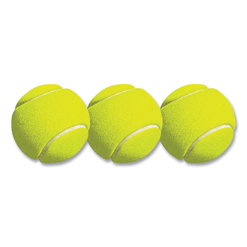 Tennis Balls, 2.5" Diameter, Yellow, 3/pack