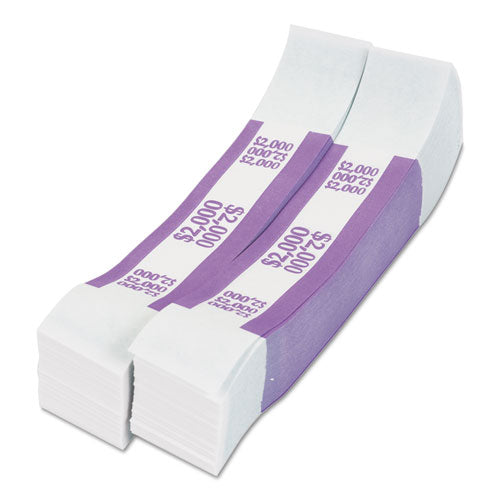 Currency Straps, Violet, $2,000 In $20 Bills, 1000 Bands/pack