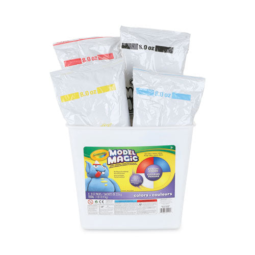 Model Magic Modeling Compound, 8 Oz Packs, 4 Packs, Blue, Red, White, Yellow, 2 Lbs