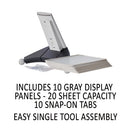 Sherpa Desk Reference System, 10 Panels, 10 X 5.88 X 13.5, Gray Borders