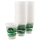 Horizon Hot/cold Foam Drinking Cups, 12 Oz, Green/white, 25/bag, 40 Bags/carton