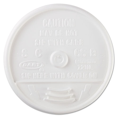 Sip Thru Lids, Fits 10 Oz To 14 Oz Foam Cups, Plastic, White, 100/pack, 10 Packs/carton