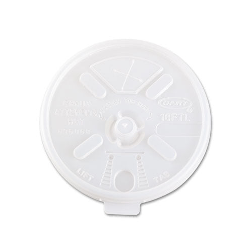 Lift N' Lock Plastic Hot Cup Lids, With Straw Slot, Fits 12 Oz To 24 Oz Cups, Translucent, 100/pack, 10 Packs/carton