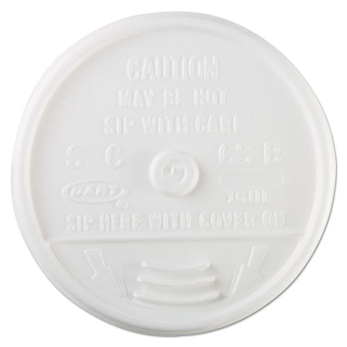 Plastic Lids, Fits 12 Oz To 24 Oz Hot/cold Foam Cups, Sip-thru Lid, White, 100/pack, 10 Packs/carton