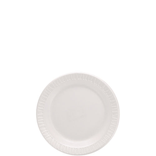 Mediumweight Foam Dinnerware, Plate, 6" Dia, White, 125/pack