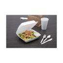 Foam Hinged Lid Containers, 1-compartment, 8.38 X 7.78 X 3.25, White, 200/carton