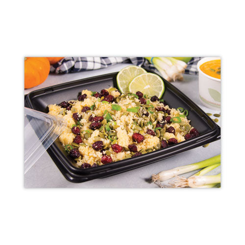 Presentabowls Pro Black Square Bowls, 24 Oz, 8.5 X 8.5 X 1.8, Plastic, 63/bag, 4 Bags/carton