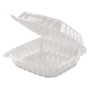 Clearseal Hinged-lid Plastic Containers, 8.3 X 8.3 X 3, Clear, Plastic, 250/carton