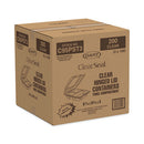 Clearseal Hinged-lid Plastic Containers, 3-compartment, 9.4 X 8.9 X 3, Plastic, 100/bag, 2 Bags/carton