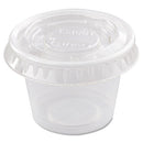 Portion/souffle Cup Lids, Fits 0.5 Oz To 1 Oz Cups, Pet, Clear, 125 Pack, 20 Packs/carton