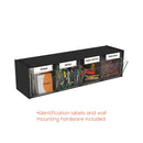 Tilt Bin Interlocking Multi-bin Storage Organizer, 4 Sections, 23.63" X 6.63" X 8.13", Black/clear