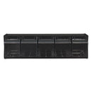 Tilt Bin Interlocking Multi-bin Storage Organizer, 5 Sections, 23.63" X 5.25" X 6.5", Black/clear