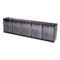 Tilt Bin Interlocking Multi-bin Storage Organizer, 5 Sections, 23.63" X 5.25" X 6.5", Black/clear