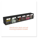 Tilt Bin Interlocking Multi-bin Storage Organizer, 6 Sections, 23.63" X 3.63" X 4.5", Black/clear