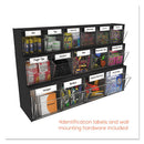 Tilt Bin Interlocking Multi-bin Storage Organizer, 6 Sections, 23.63" X 3.63" X 4.5", Black/clear