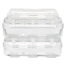 Stackable Caddy Organizer With S, M And L Containers, Plastic, 10.5 X 14 X 6.5, White Caddy/clear Containers