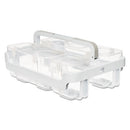 Stackable Caddy Organizer With S, M And L Containers, Plastic, 10.5 X 14 X 6.5, White Caddy/clear Containers