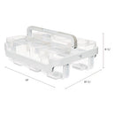 Stackable Caddy Organizer With S, M And L Containers, Plastic, 10.5 X 14 X 6.5, White Caddy/clear Containers