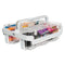 Stackable Caddy Organizer With S, M And L Containers, Plastic, 10.5 X 14 X 6.5, White Caddy/clear Containers