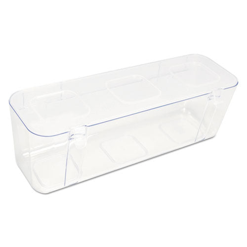 Stackable Caddy Organizer With S, M And L Containers, Plastic, 10.5 X 14 X 6.5, White Caddy/clear Containers