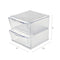 Stackable Cube Organizer, 2 Compartments, 2 Drawers, Plastic, 6 X 7.2 X 6, Clear