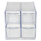 Stackable Cube Organizer, 4 Compartments, 4 Drawers, Plastic, 6 X 7.2 X 6, Clear