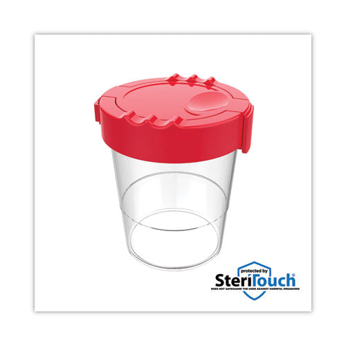 Antimicrobial No Spill Paint Cup, 3.46 W X 3.93 H, Red