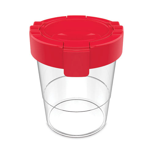 Antimicrobial No Spill Paint Cup, 3.46 W X 3.93 H, Red