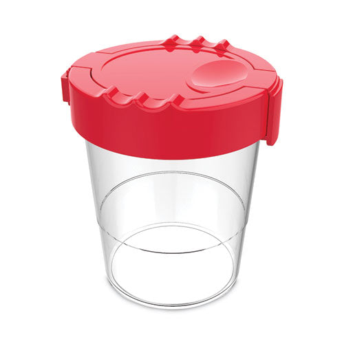 Antimicrobial No Spill Paint Cup, 3.46 W X 3.93 H, Red