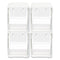 Tilt Bin Interlocking 4-bin Organizer, Plastic, 4.63 X 4.88 X 5.5, White/clear