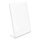 Superior Image Slanted Sign Holder, Portrait, 8.5 X 11 Insert, Clear