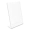 Superior Image Slanted Sign Holder, Portrait, 8.5 X 11 Insert, Clear