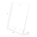 Superior Image Slanted Sign Holder With Business Card Holder, 8.5w X 4.5d X 11h, Clear