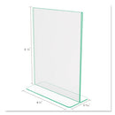 Superior Image Premium Green Edge Sign Holders, 8.5 X 11 Insert, Clear/green